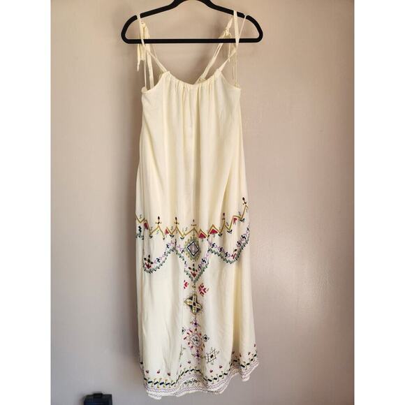 NWD By Anthropologie Embroidered Maxi Dress Size S Ivory #9E419 - Picture 5 of 16